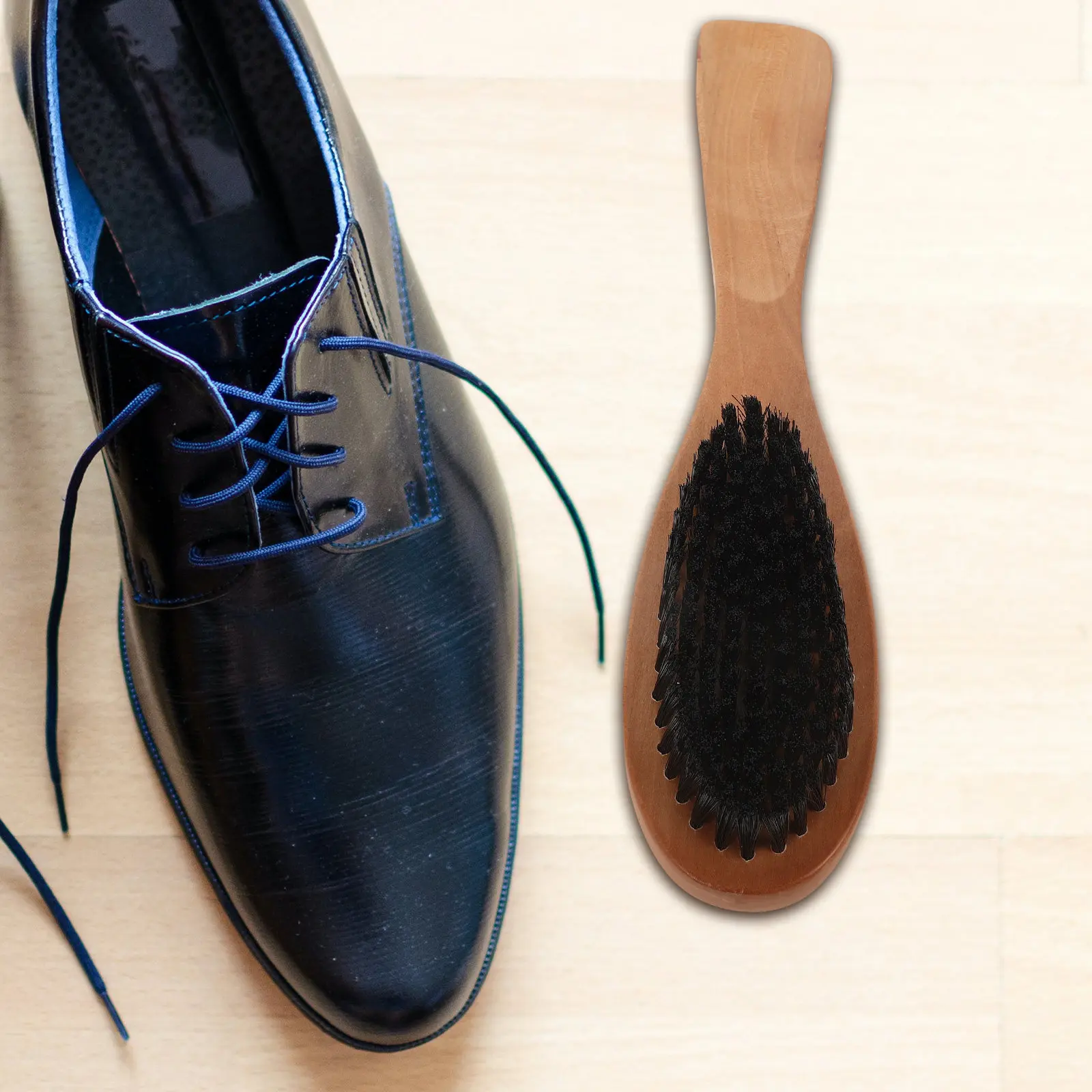 Wooden Shoe Brush Efficient Polishing Care Tool for Shoes Boots Cleaning Buffing Shine Shoe Polishing Brush