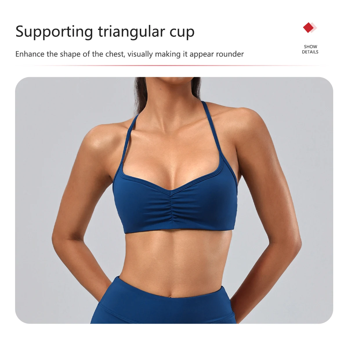 Ctenkevet Damen-Sportset, 2-teilig, rückenfreier Push-up-Yoga-BH, Pilates-Trainingsoberteil, Caprihose mit hoher Taille und weitem Bein, schnelltrocknender Sportanzug für das Fitnessstudio – Detail 7