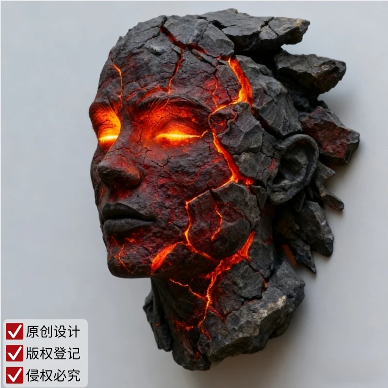 

Resin Portrait Wall Broken Soul Figurine Hanging Ornament Wall Decor For Gothic Living Room Wall Mounted For Home Bar Cafe