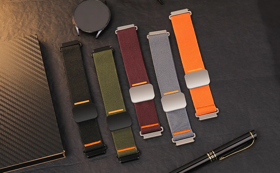 20 mm 22 mm Universal-Uhrenarmbänder für Amazfit GTR 3/gtr 4/gtr 2/gts 4/Bip 6 Nylon-Magnetarmband Amazfit Active 2/Cheetah-Band – Detail 4
