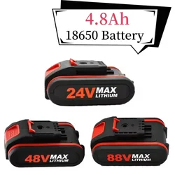 Newly 24V 48V 88V 18650 Lithium Battery 4800mah Electric Tools Battery For Wireless Wrench Mini Chain Saw Electric Drill ect