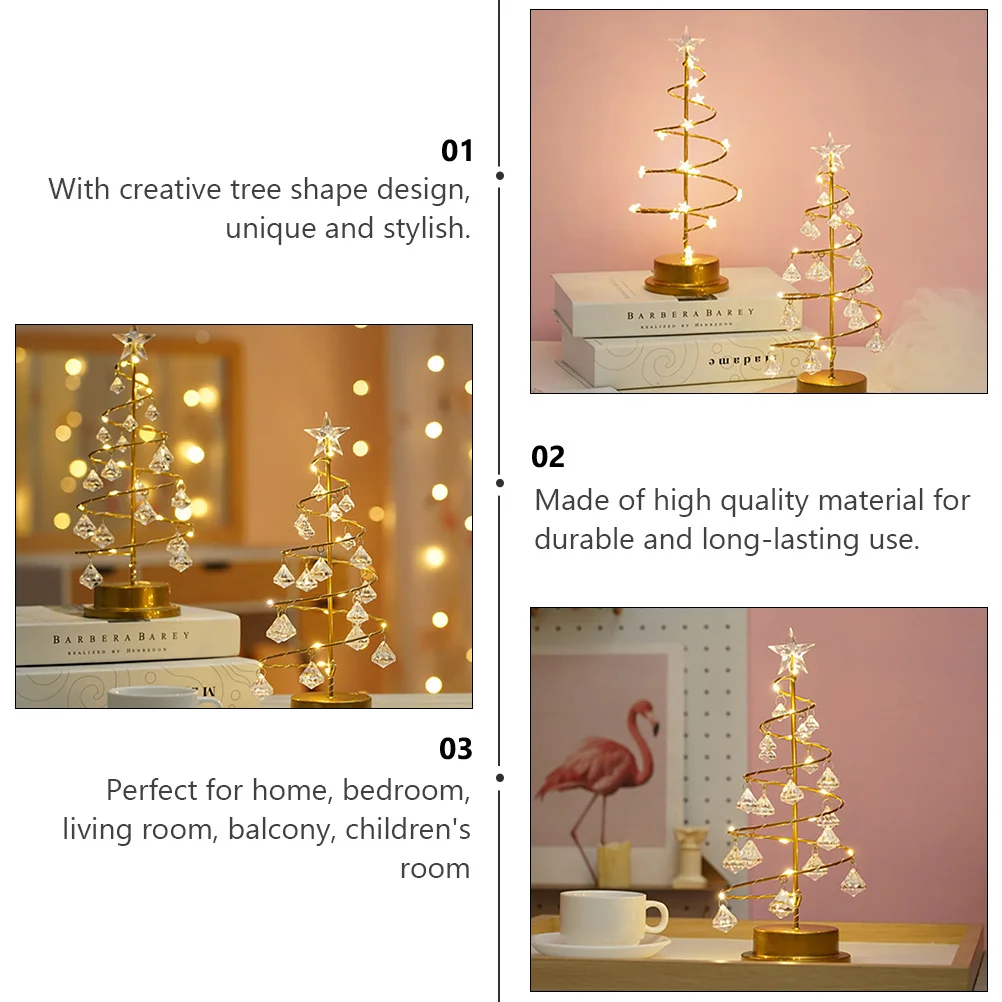 

LED Crystal Tree Lamp Operated Powered Festival Night Light Party Birthday Christmas Home Decoration Indoor