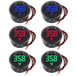 2/4pcs DC 4-100V Car Voltage Gauge LED Digital Display 12V 24V Waterproof Voltmeter Round Voltage Meter Volt Detector Tester