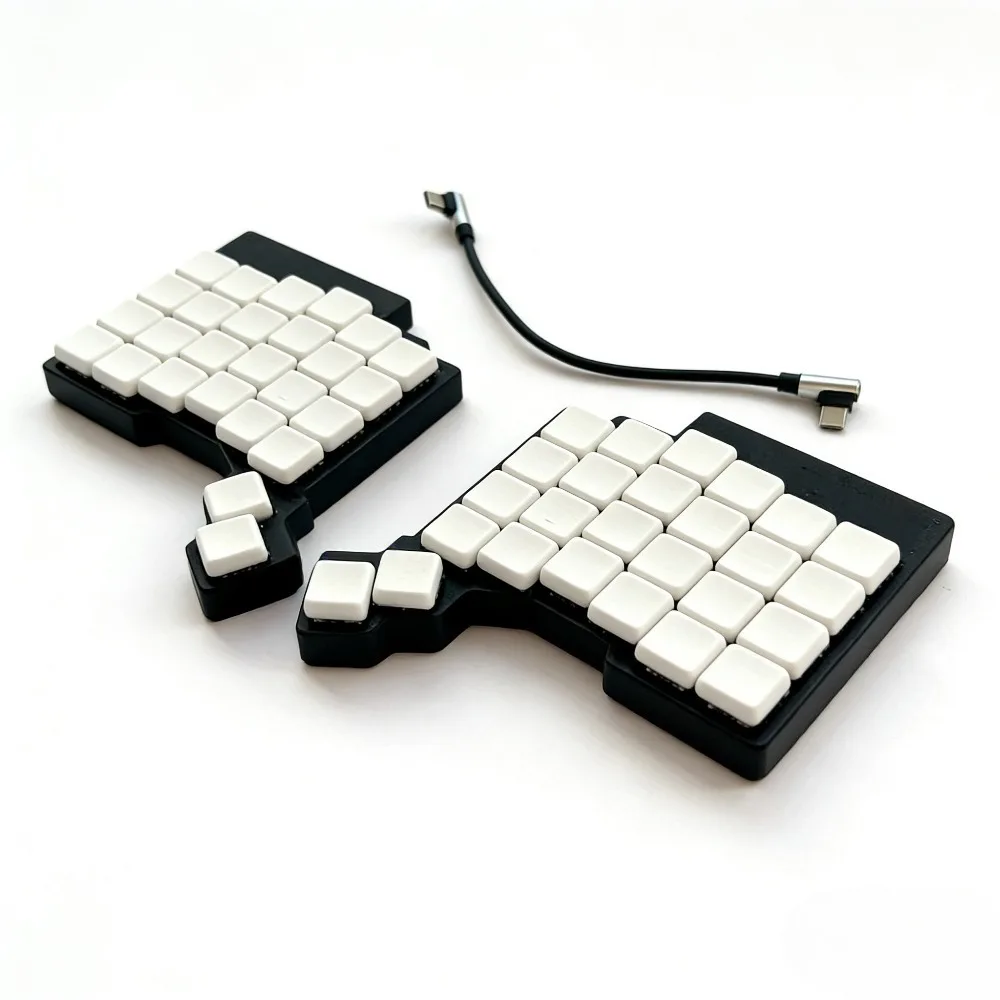 Voyager 4x6 Split Keyboard Low Profile Choc V1/v2 Switch Custom RGB Hot-Swap Wired QMK Mechanical Keyboard Kit Game Accessories