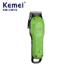 Kemei Km-Cw10 USB Charging Cartoon Green Pet Hair Clipper Pet Grooming Dog Electric Hair Clipper