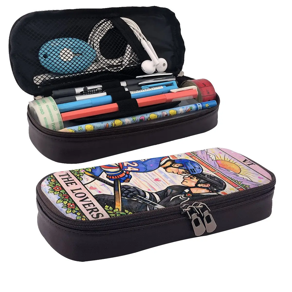 The Lovers (Heated Rivalry Edition) Leather Pencil Cases Pen Holder Stationery Supplies Pen Box Pencil Bag for Studen School
