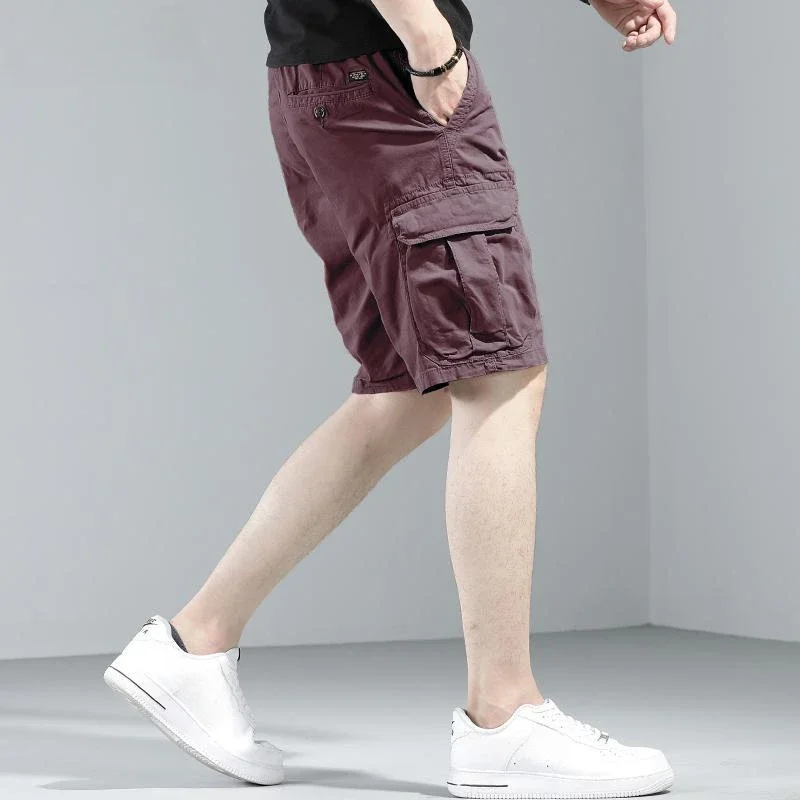 Men's Cargo Shorts Black Loose Wide Work Baggy Male Short Pants Streetwear Comfortable Clothing Beautiful Summer Cotton Homme