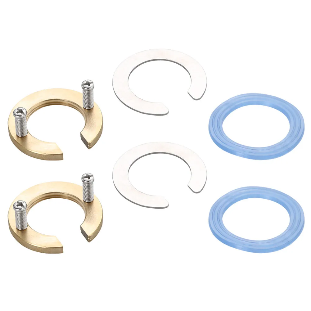 

2 Sets Nut Kitchen Antiloosing Cap Faucet Fastening Circlip Washer Fixing Basin Sink Washer For Hot Cold Water Taps Durable