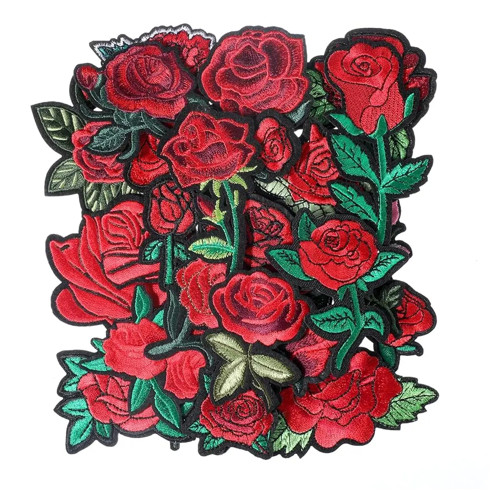 25 Pcs Rose Iron On…