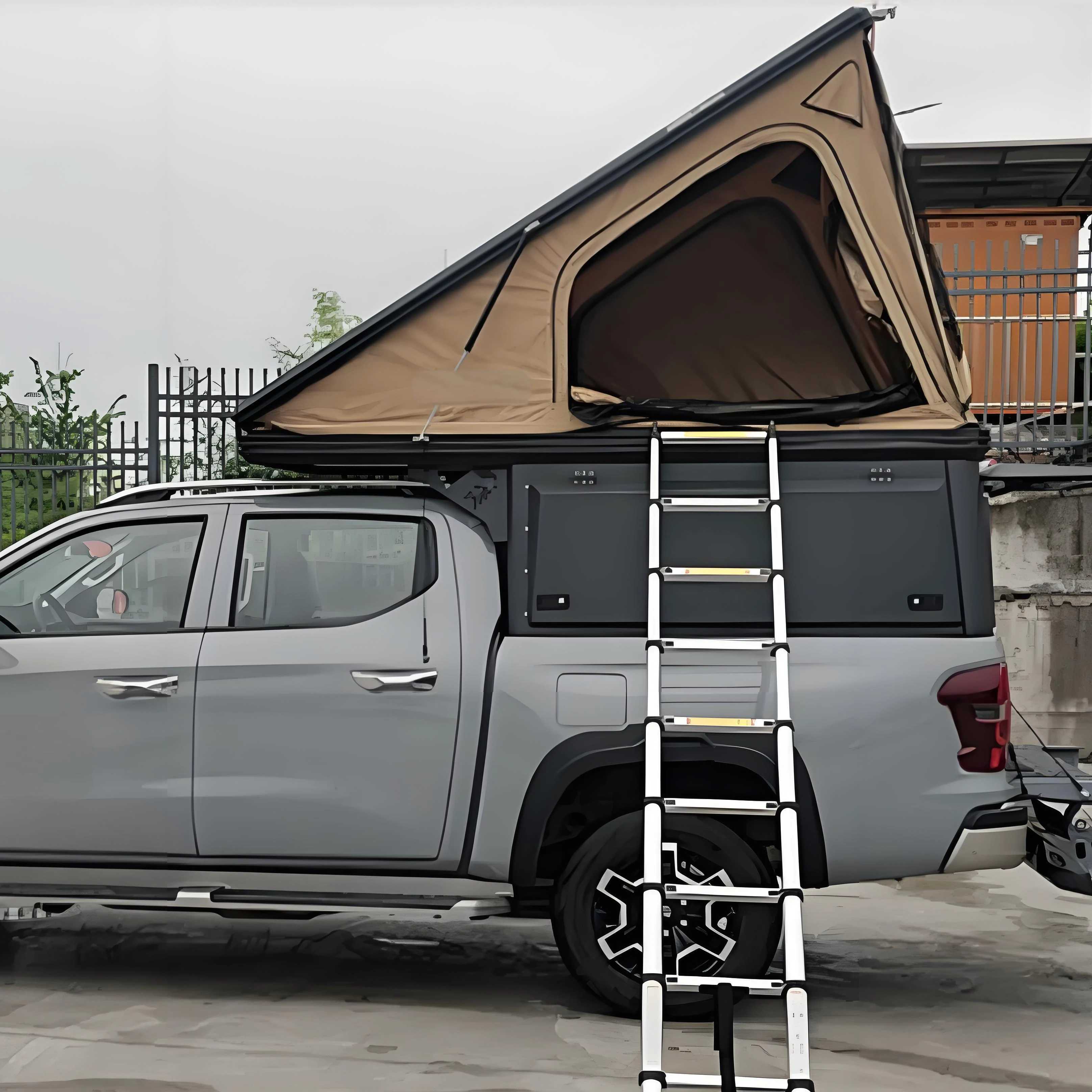 Lightweight 4x4 Custom Hard Shell Pickup Canopy Tent Outdoor Camping For 2-3 Person