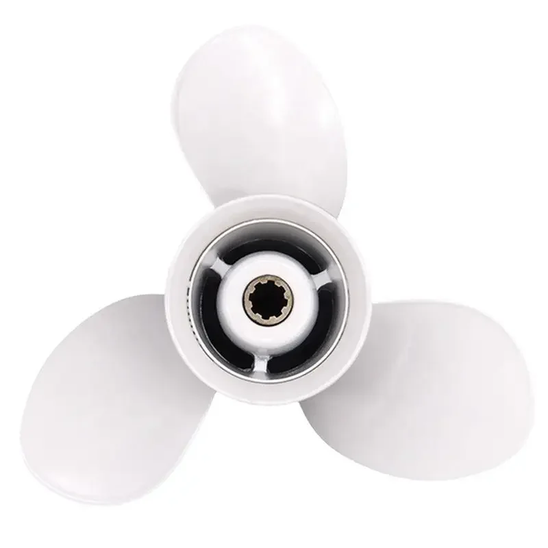 

63V-45945-10-EL Outboard Propeller 9-1/4x9 For Yamaha 9.9HP 15HP 20HP Motor White Aluminum Alloy Screw 3 Blade 8 Spline Tooth