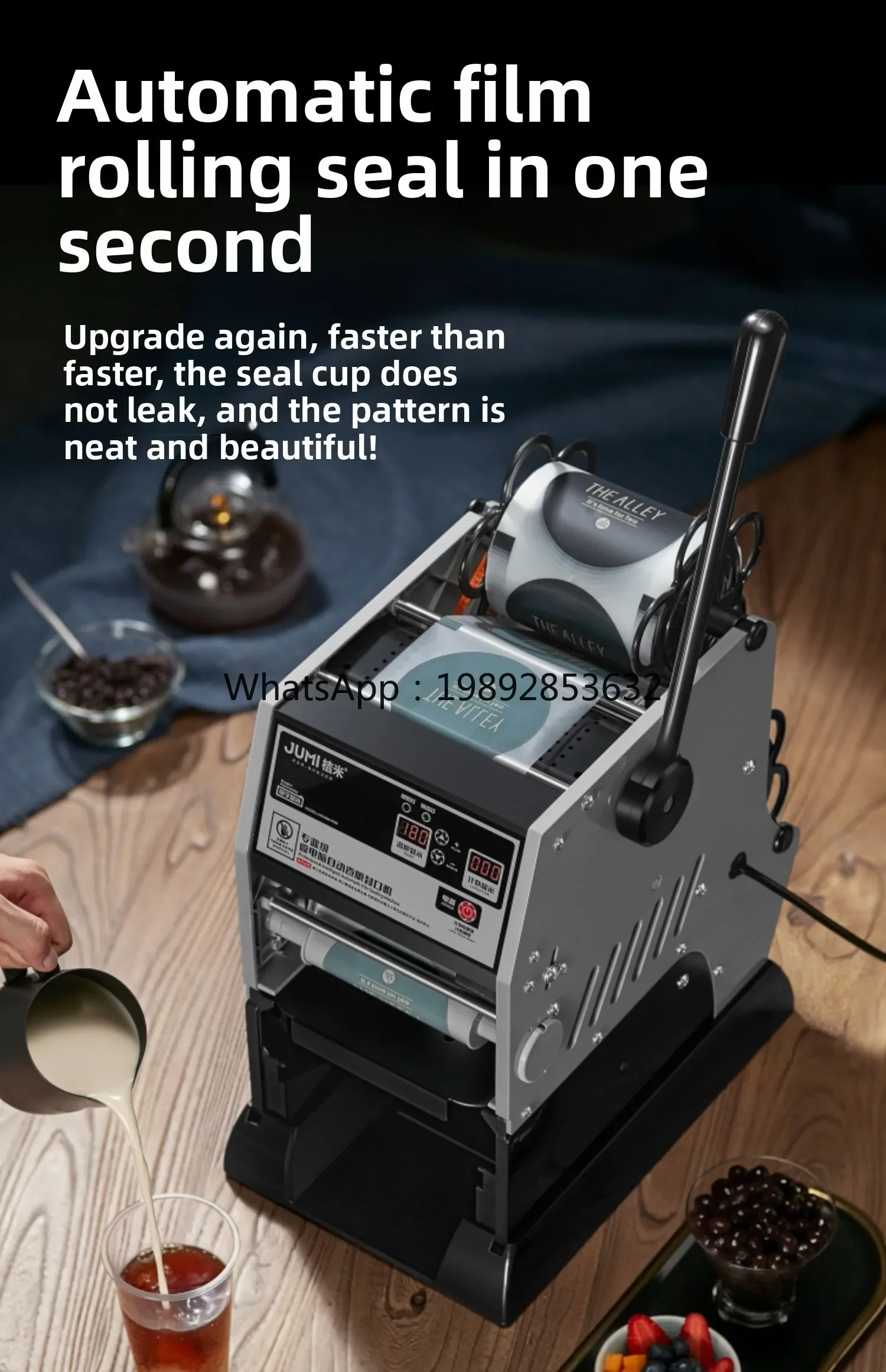 

cc27 automatic film sealing machine beverage soy milk high cup semi-automatic milk tea cup sealing machine commercial