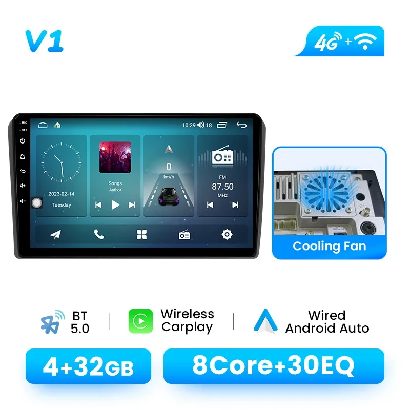 Draadloze CarPlay Android 14 autoradio voor Audi A3 8P 2003-2013 1280*720 IPS 8-core 8+128GB Multimedia GPS 4G Wifi DSP RDS
