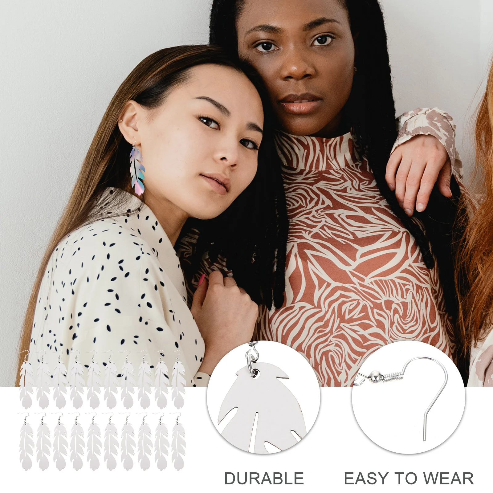 20Sets Sublimation Earrings Unique Shape Design Heat Printing Pendant Craft Accessories for DIY Projects Sublimation Earrings