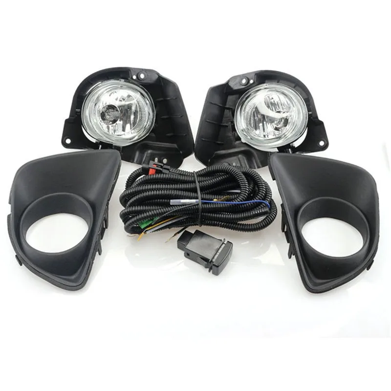For Mazda 2 Demio DY 2007 2008 2009 H11 Halogen Fog Lamp Clear Amber Yellow Lens With Bezel Wiring Harness Switch