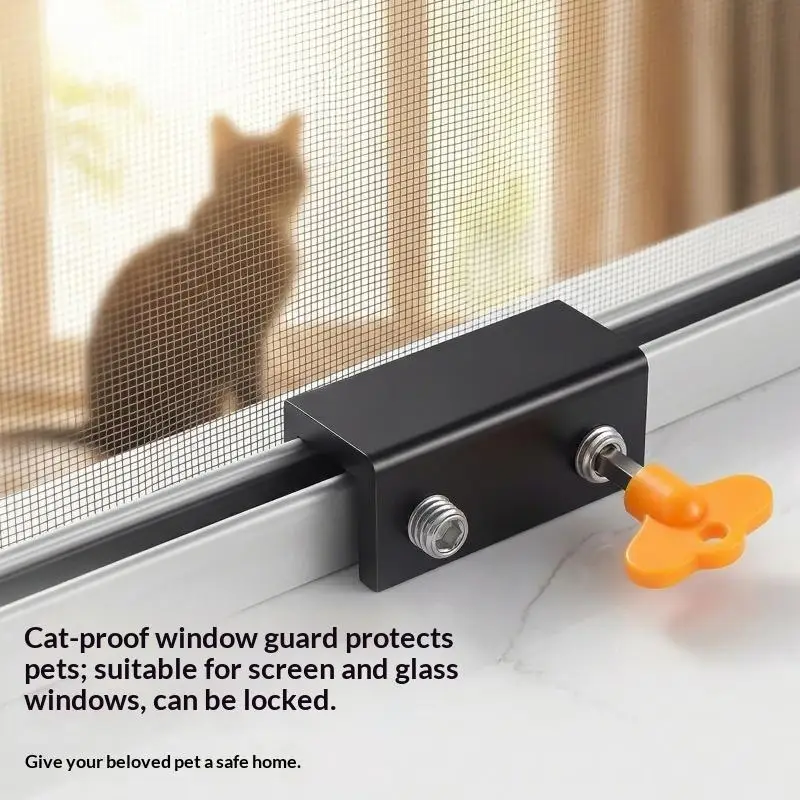 Sliding Window Track Lock No Drill No Damage Adjustable Limit Lock for Rental House Window Safety Accessory