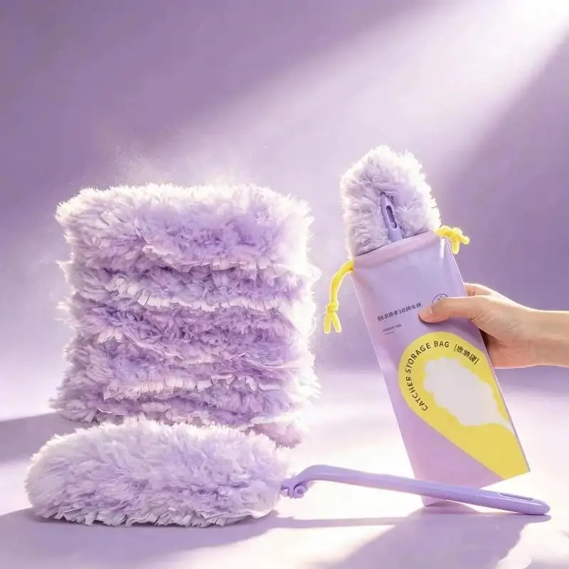 Portable Electrostatic Dust Duster Adjustable Extra Long Feather for Home Office Car High Corner Furniture Cleaning