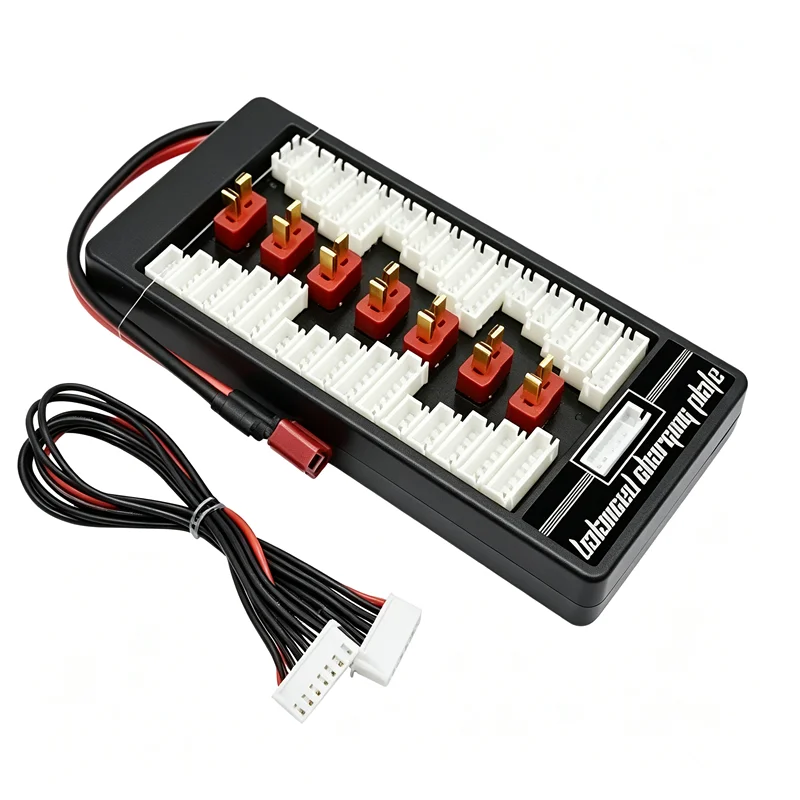 T‑Plug Lipo Battery Parallel Balance Charging Board for IMAX B6 B8 UN‑A6 RC Quad Charger, Support 2‑6S 6‑Battery Pack