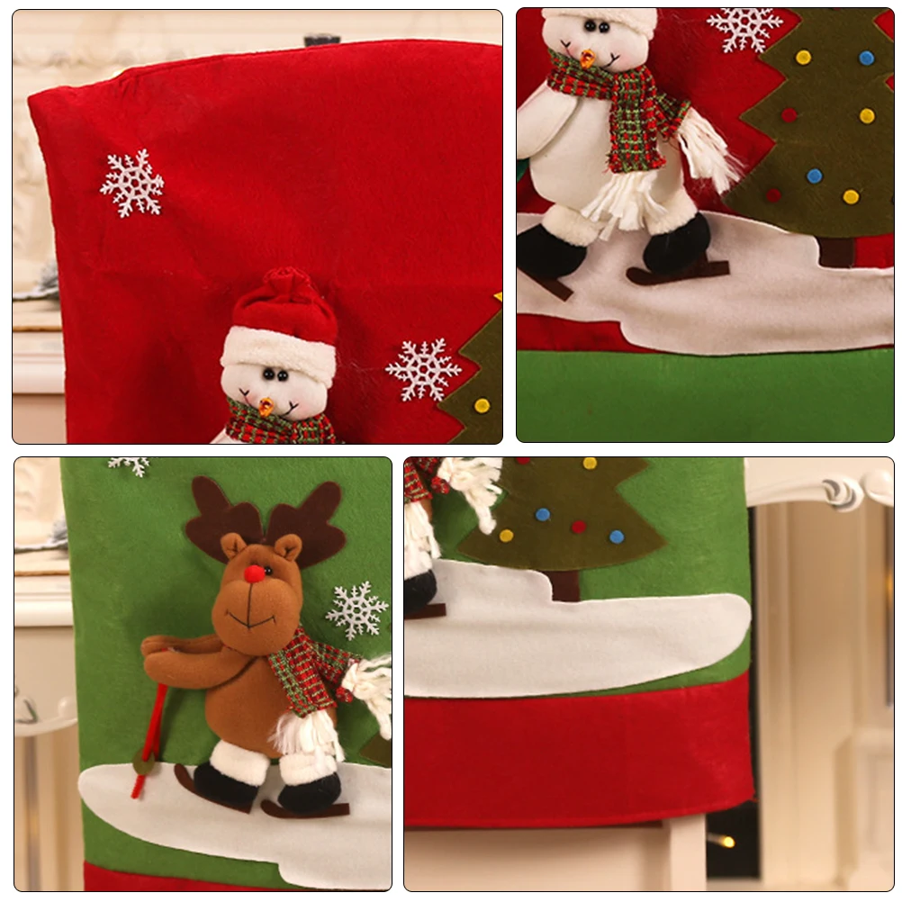 

2 Pcs Chair Cover Christmas Back for Slipcover Decorations Tree Seat Supplies Covers Dining Room Elder