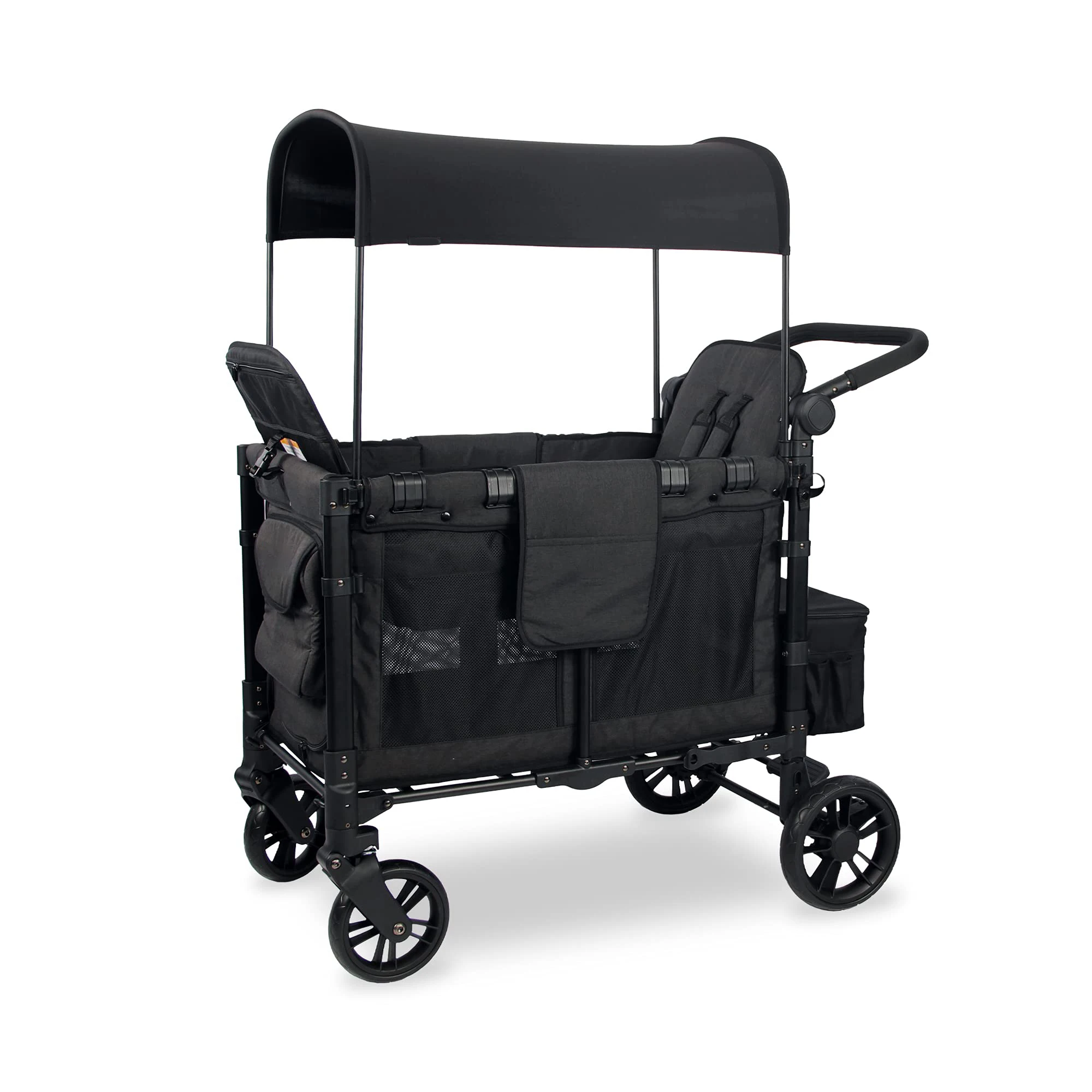 Iron frame 2 in 1 folding wagon manufacturer EU USA Luxury Folding Stroller Wagon for 4 Kids