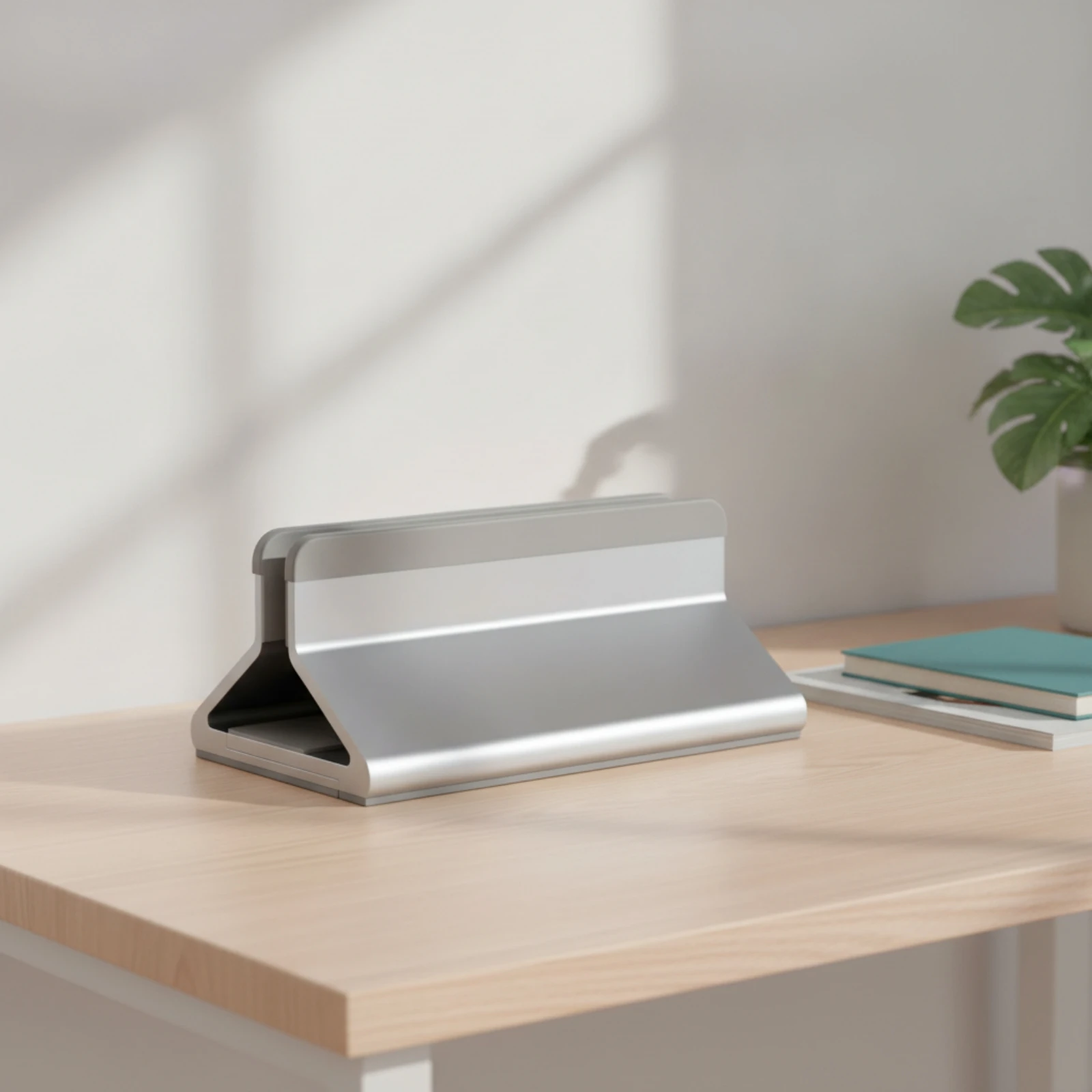 Vertical Stand with Adjustable Width Space-Saving Vertical Laptop Stand Desktop Laptop Holder Aluminum Notebook Dock Minimalist