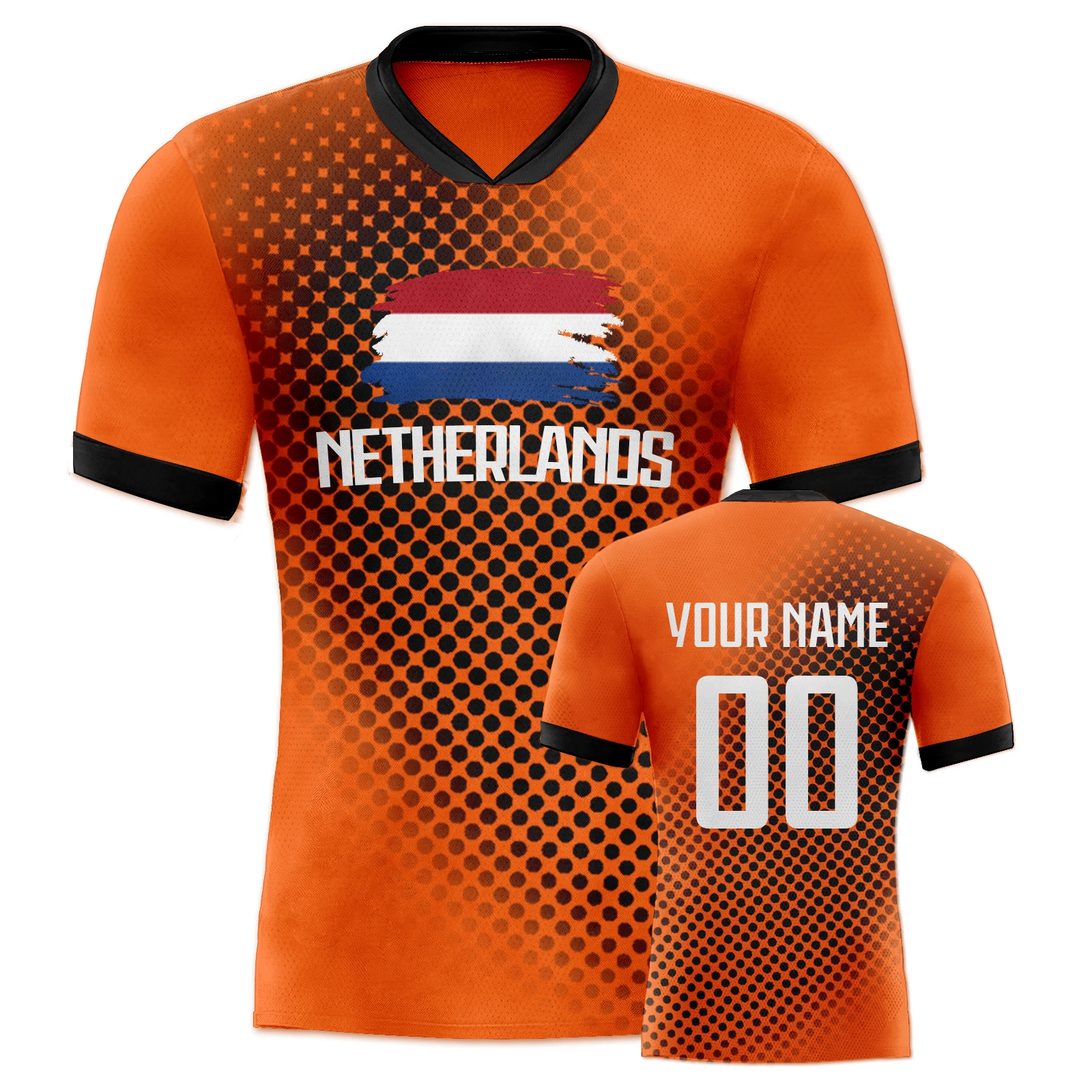 Netherlands Custom Soccer Jersey Quick-Dry Football Team Uniform Personalized Name Number Sportswear for Youth Men Women