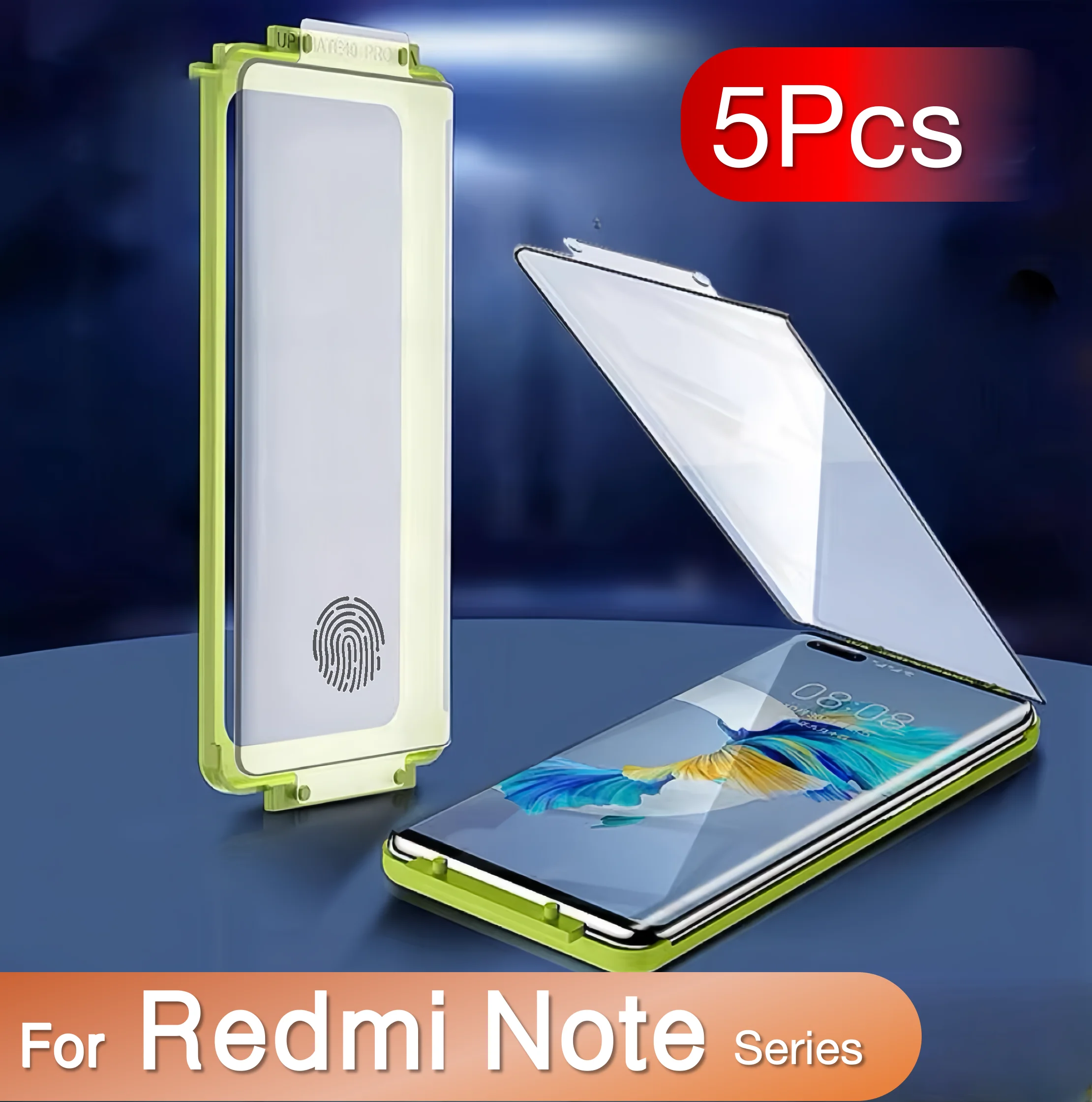 

5Pcs For Redmi Note 14 13 Pro Plus + Galaxy Explosion-proof Screen Protector Protective With Install Kit Not Tempered Glass
