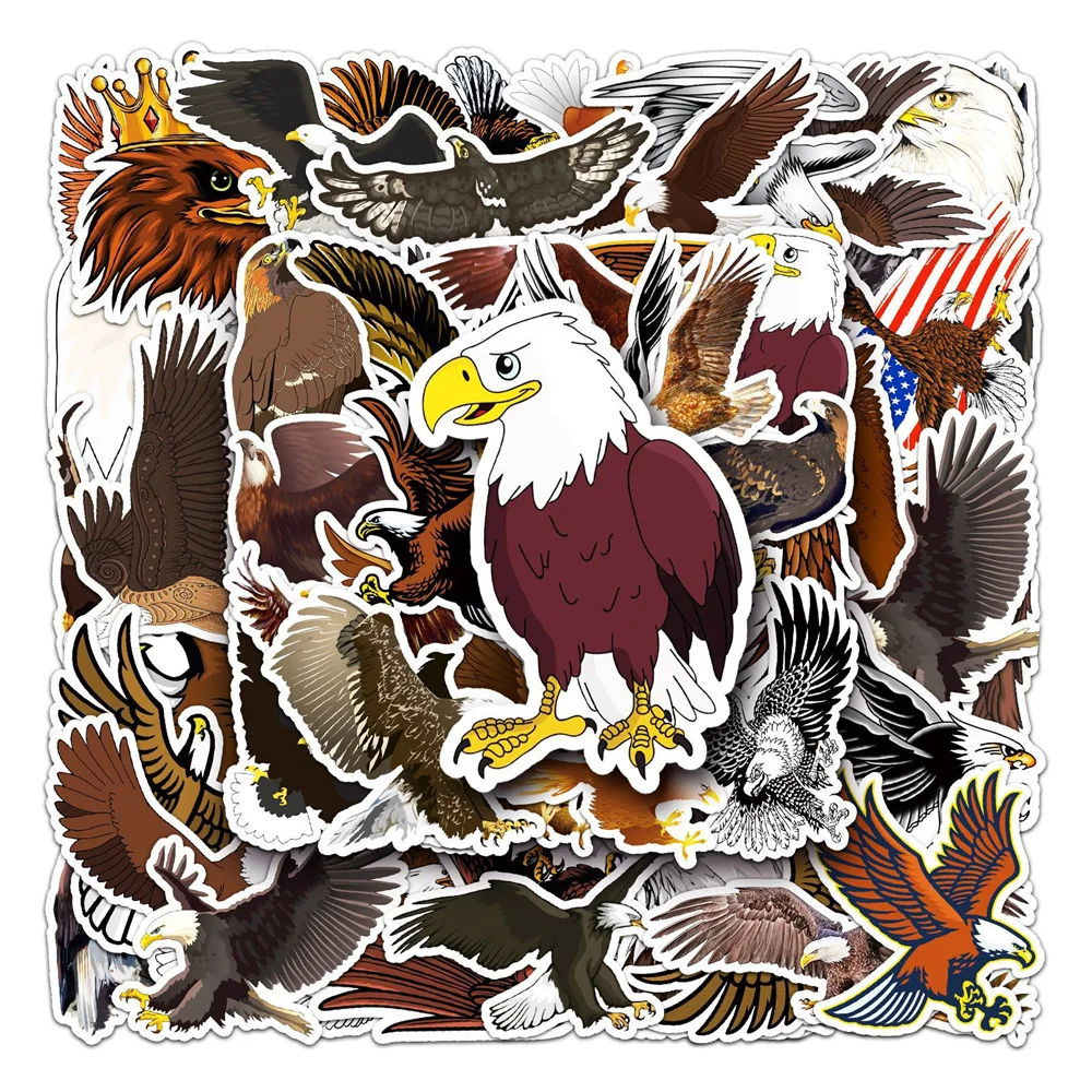 50pcs Cartoon Eagle Stickers For Laptop Scrapbook Stationery Kscraft Hawk Sticker Scrapbooking Material Vintage Craft Supplies