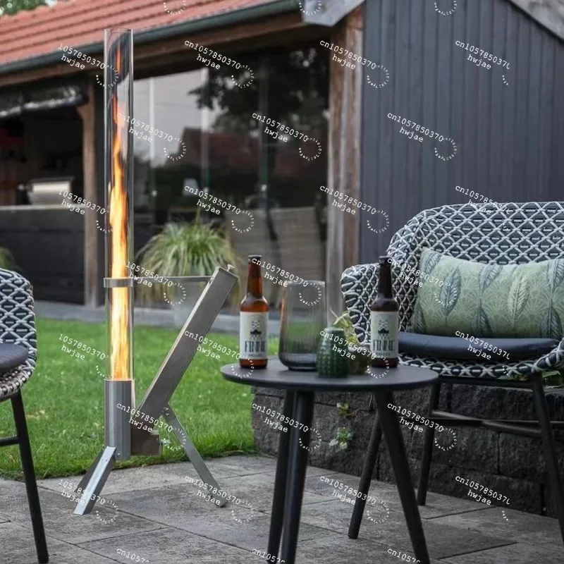 Portable Stainless Steel Rocket Stove for Outdoor Camping And Home Use Efficient Pellet Heating Stove with Glass View
