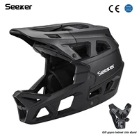 Casco completo de bicicleta todoterreno Seeker, casco de carreras de cuesta abajo integrado, casco de bicicleta de montaña para hombres y mujeres al aire libre