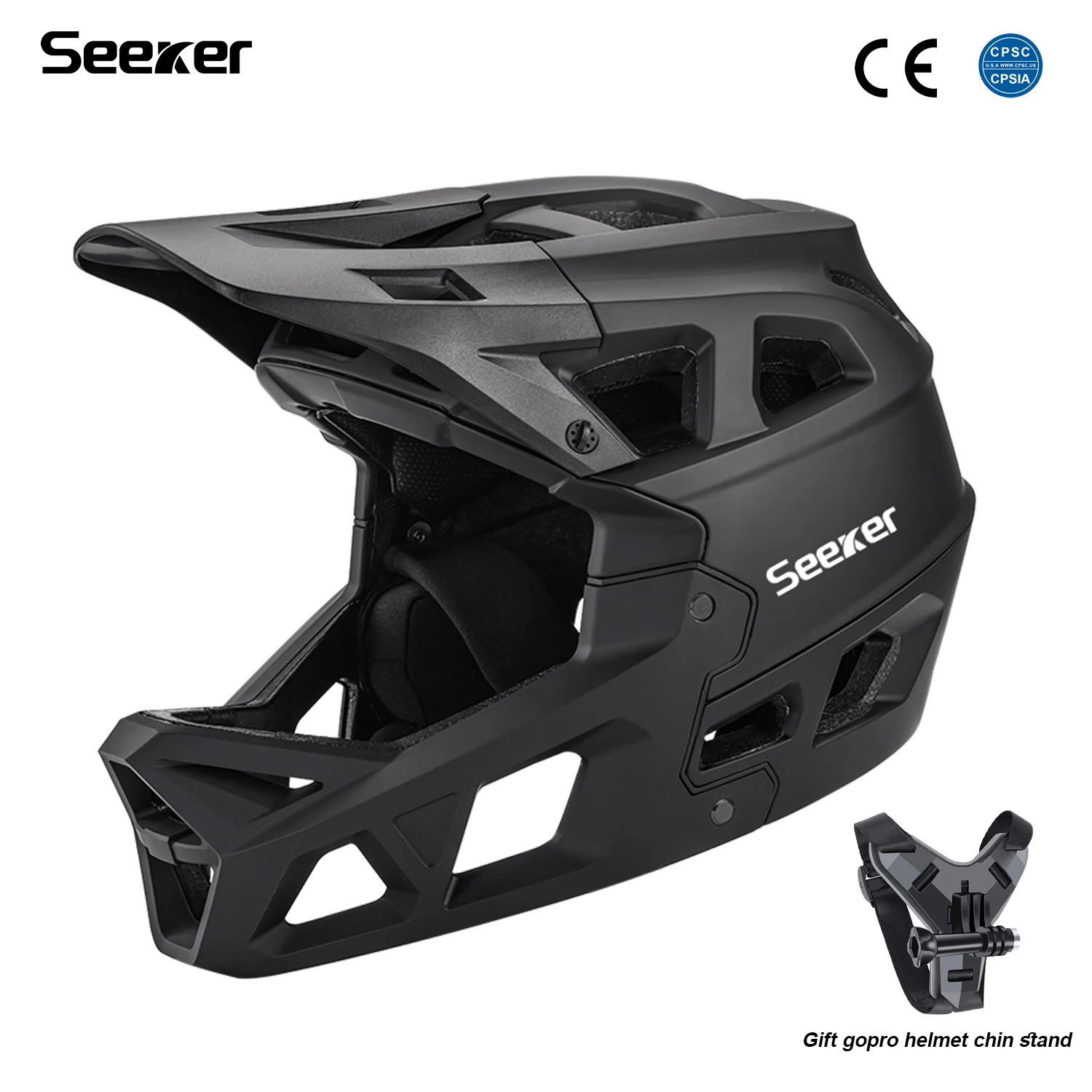 Seeker Off-Road Bicycle Full Helmet Integrated Forming Racing Downhill Riding Helmet Outdoor Men and Women Mountain Bike Helmet