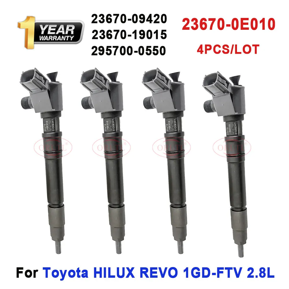 

4 шт. 2957000550 236700E010 дизельный инжектор для Toyota Hilux 2.8L 1GD для Denso 295700-0550 23670-0E010