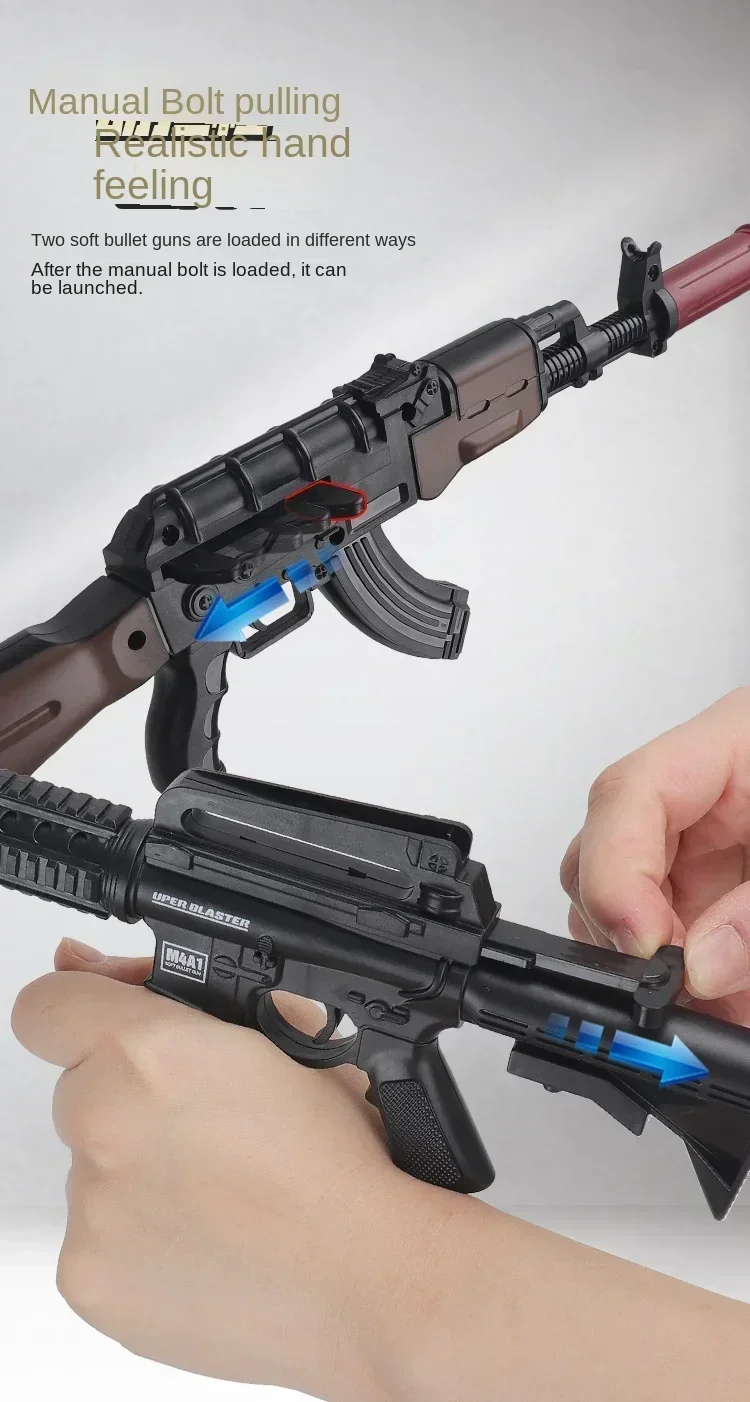 Soft Bullet Mini AK47 M4A1 Abschlagbare Spielzeugpistole Gewehr Shell Auswurf Spielzeugpistole Modell Kinder Weihnachtsgeschenke Spielzeug für Erwachsene – Detail 6