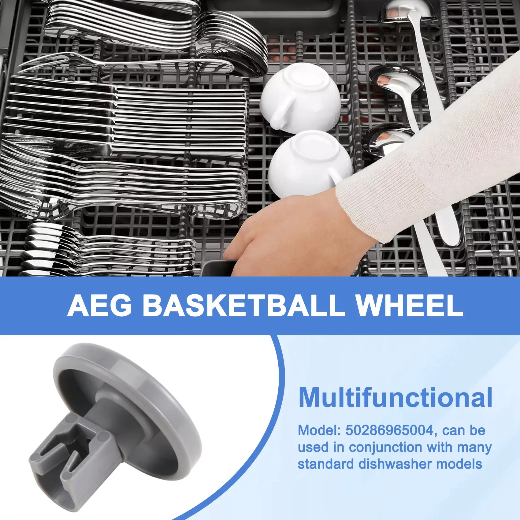 ABUD-12PCS Dishwasher Wheels Lower Basket Wheels For AEG Electrolux FAVORIT Zanussi Dishwasher Wheels