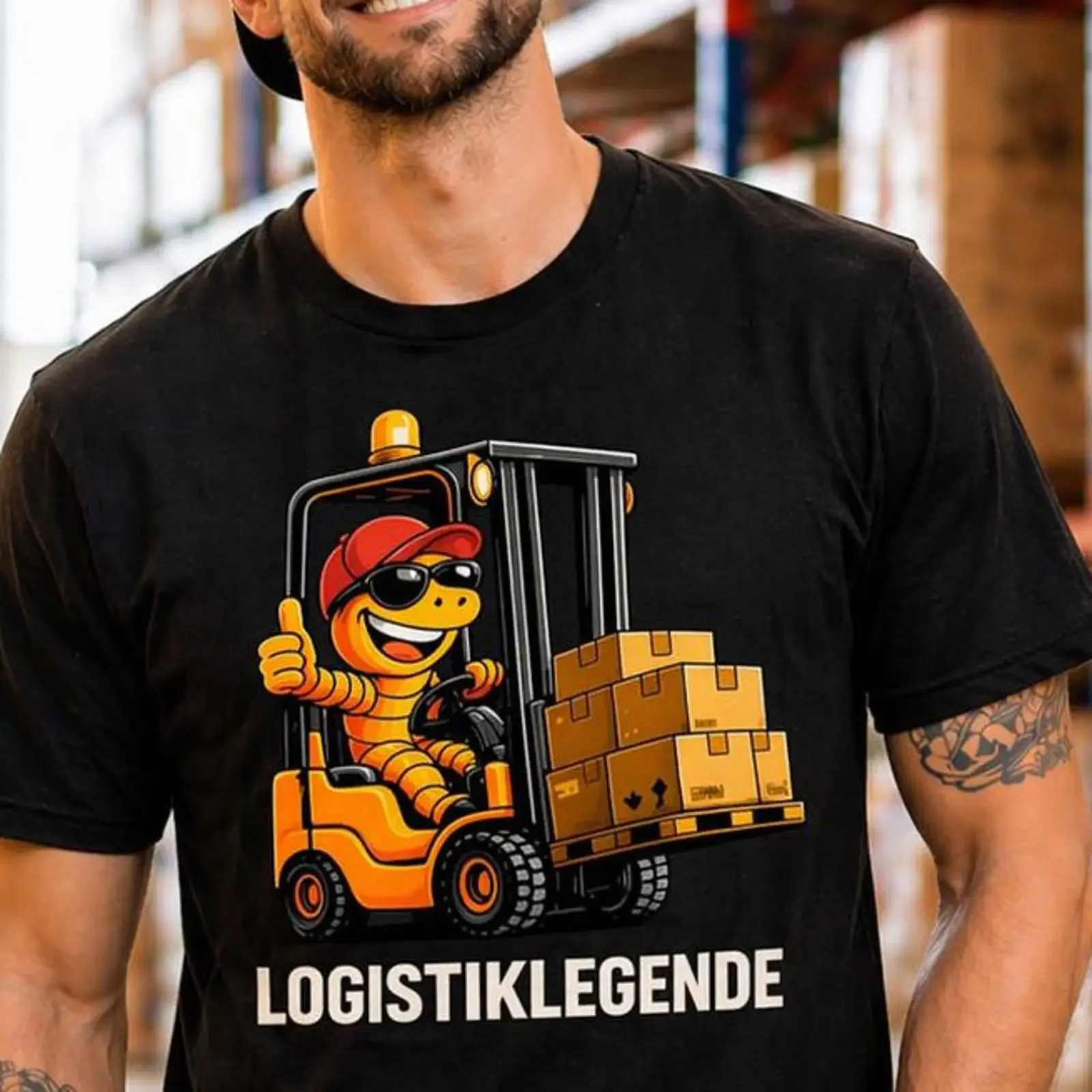 Logistics Legend T Shirt for Men Funny gift warehouse workers forklift drivers and order pickers 100 cotton vintage Washed