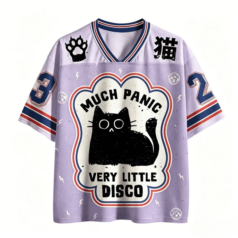 Harajuku Fun Cartoon Cat 3D-Druck Breatha QuickDry Männer Frauen V-Ausschnitt T-Shirt Outdoor StreetCasual Mode Y2K Eltern-Kind-Kleidung – Detail 6