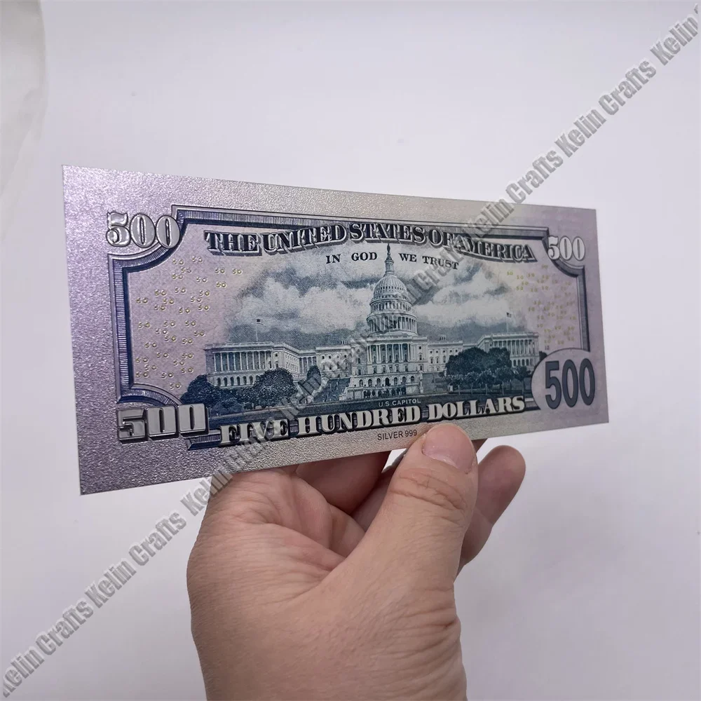 الأوراق النقدية الذهبية منتجات جديدة الأوراق النقدية الأمريكية 500 دولار فضة 999 الأوراق النقدية الولايات المتحدة الأمريكية هدايا تذكارية