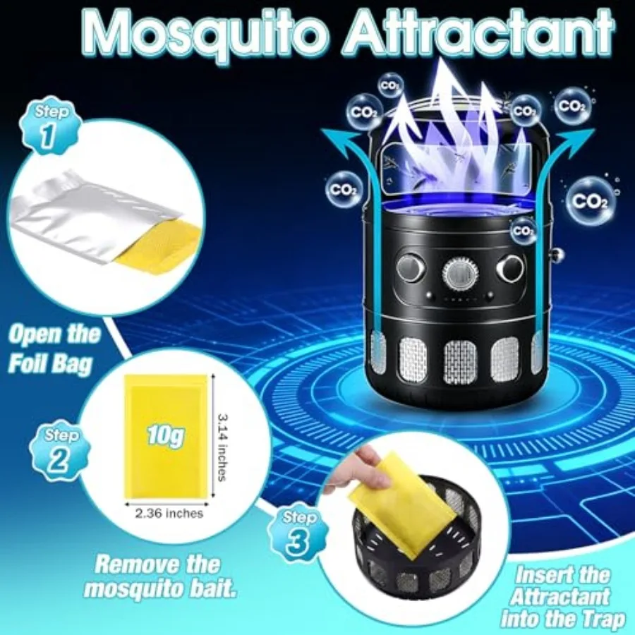 2 Pack Mosquito Attractant Lure Yellow Co2 Scent Bait Refill Compatible with All Insect Bug Zapper Traps, Long Lasting Catch Ra