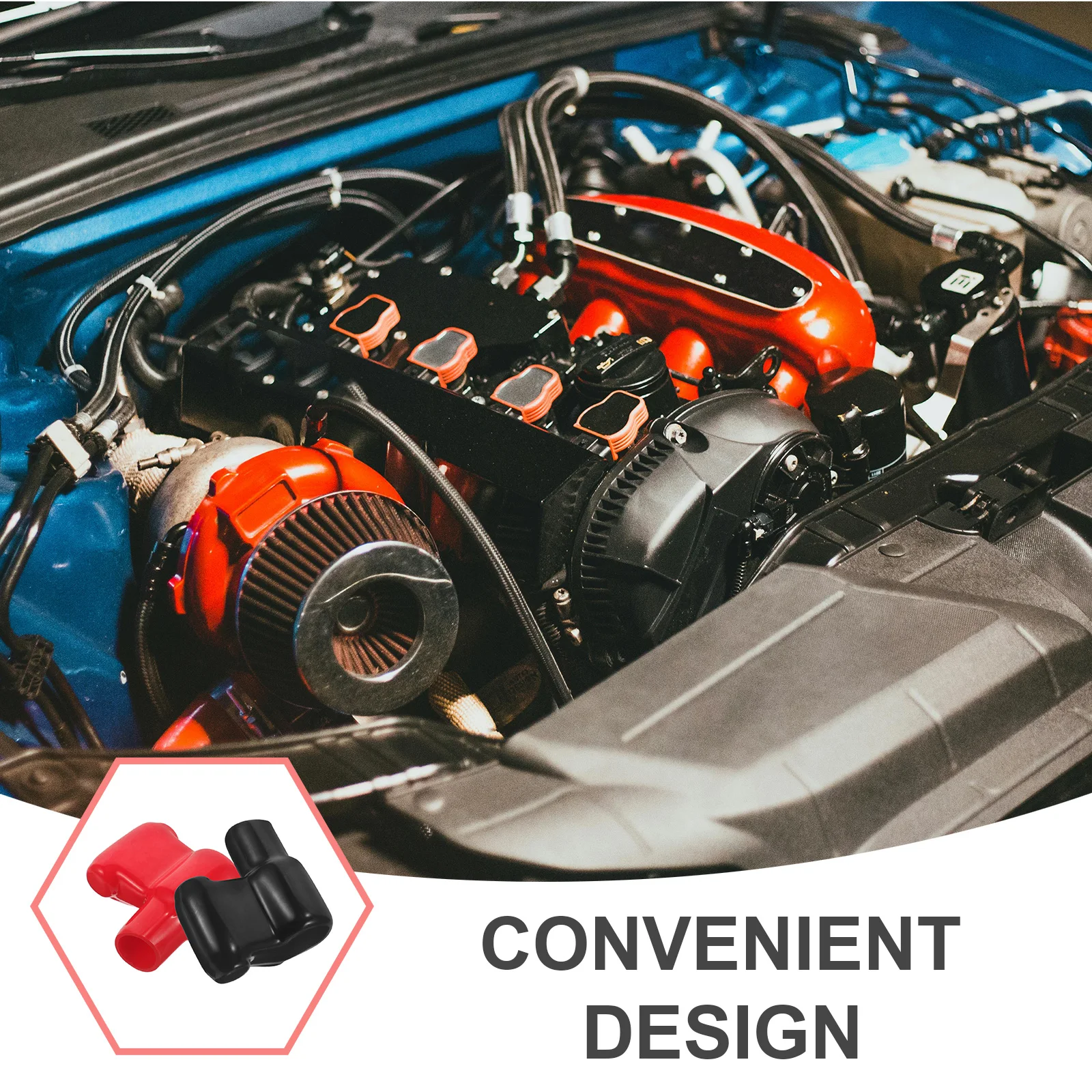 

1 Pair Pvc Terminal Protector Cover Cap Splashproof Dirtproof Auto Marine Rv Car Truck Accessory Positive Negative Cable