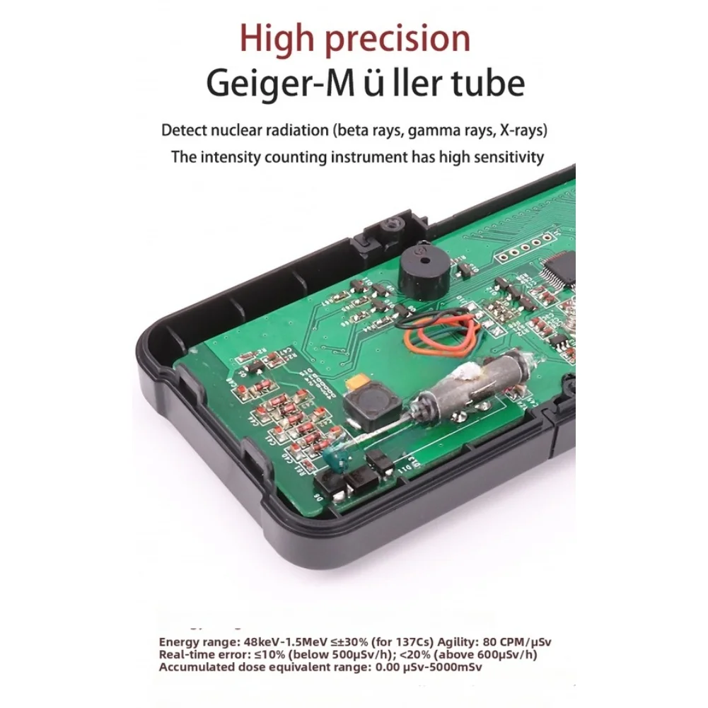 HT629 For Geiger Counter Nuclear Radiation Detector Beta Gamma For Ray Tester With Dual Alarm For Food Marble Safety Monitoring