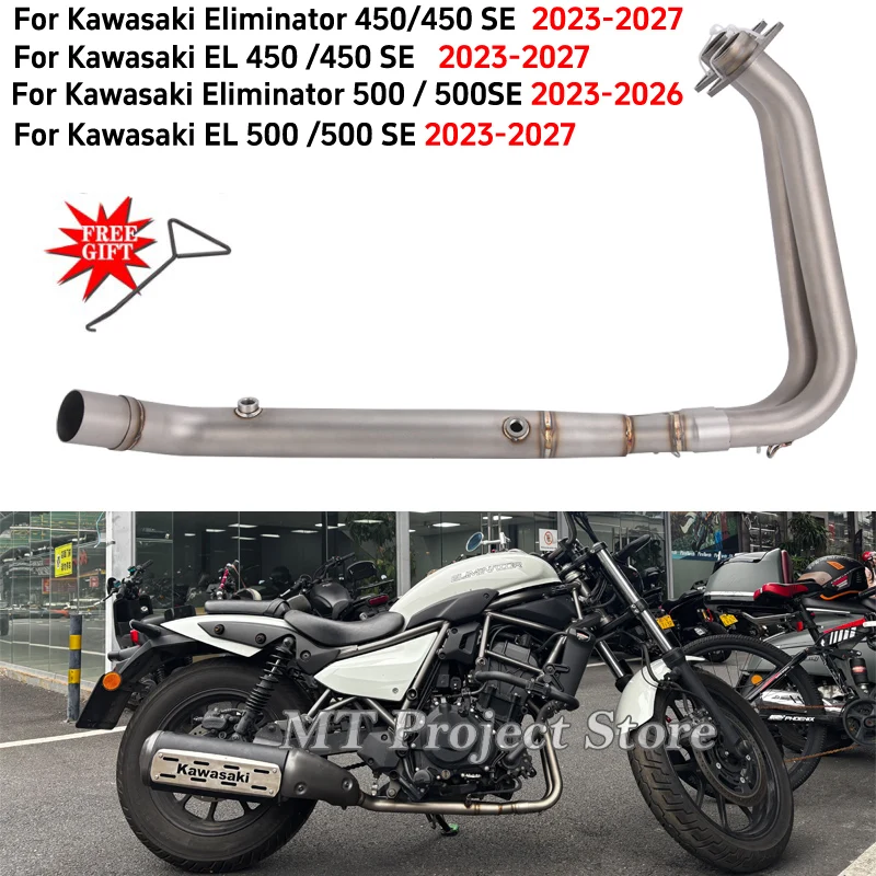 Slip On For Kawasaki Eliminator EL 450 450 SE 500 500 SE 2023-2027 Motorcycle Exhaust Front Link Pipe Connect Original Espace