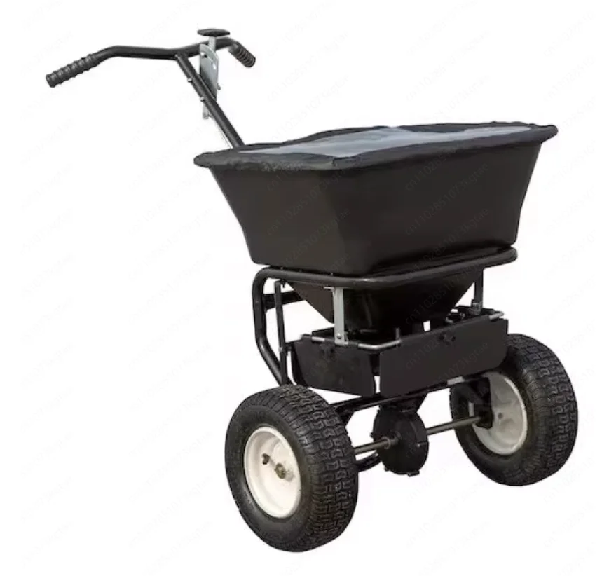 Heavy duty three-wheeled iron garden trolley tool cart fertilization seeding hand push fertilizer spreader