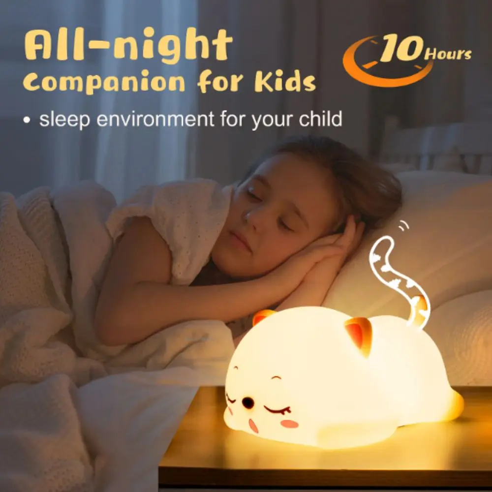 جو ملون LED ضوء الليل بطارية قابلة للشحن مادة السيليكون الناعمة اللمس الاستشعار مصباح التحكم باللمس التشغيل عن بعد