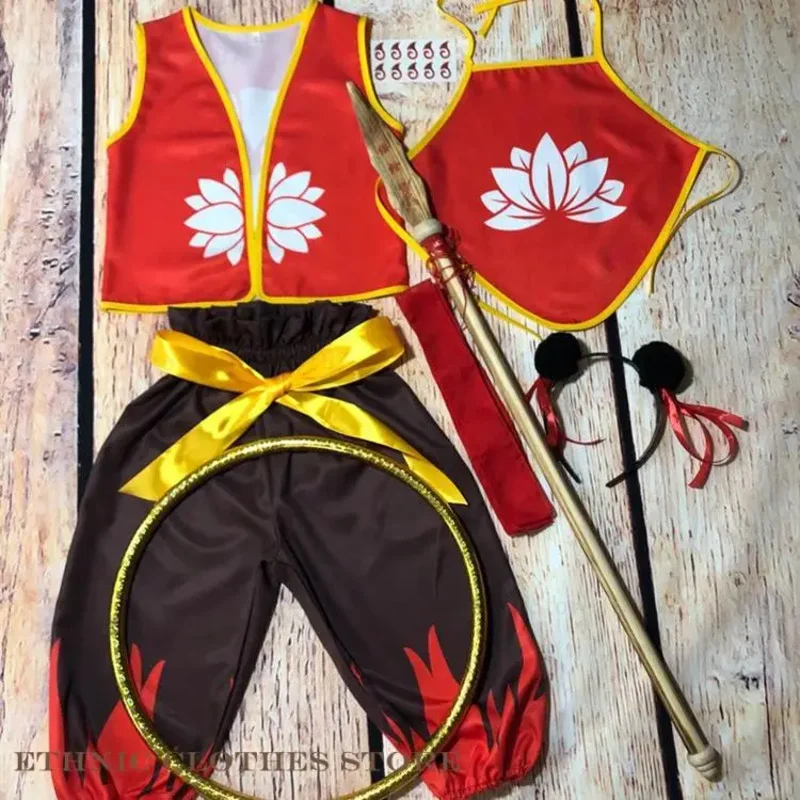 

Детские костюмы для косплея в стиле аниме Nezha Birth of the Demon, карнавальный костюм на Хэллоуин, фестиваль, карнавальная игра, костюм для выступлений