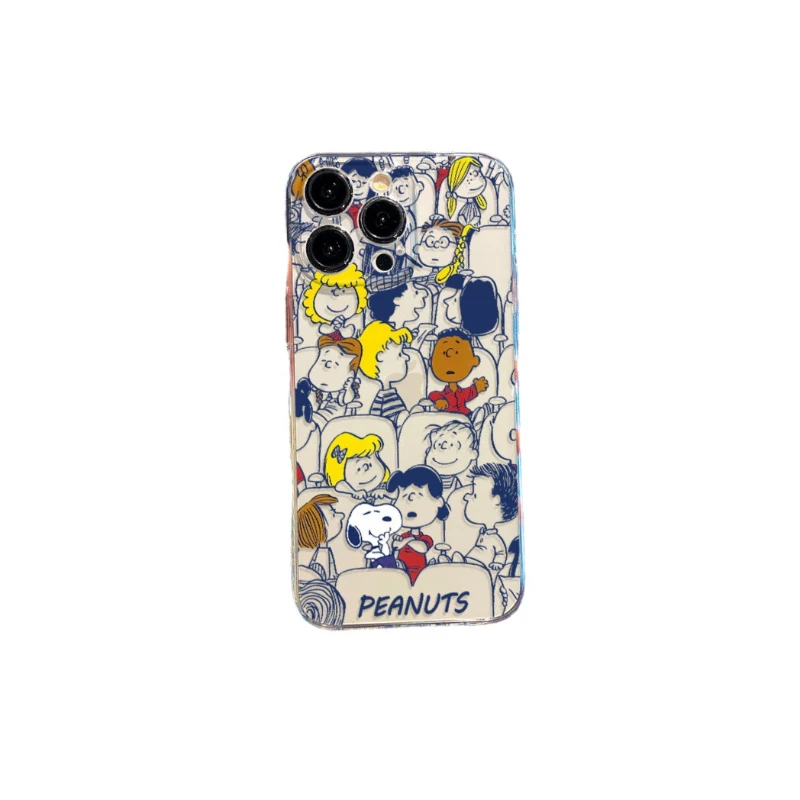 Snoopy Transparent Cartoon Phone Case for iPhone 11 12 13 14 Pro Max XS XR XSmax 7 8 Plus Kawaii Protective Cover for Women Men