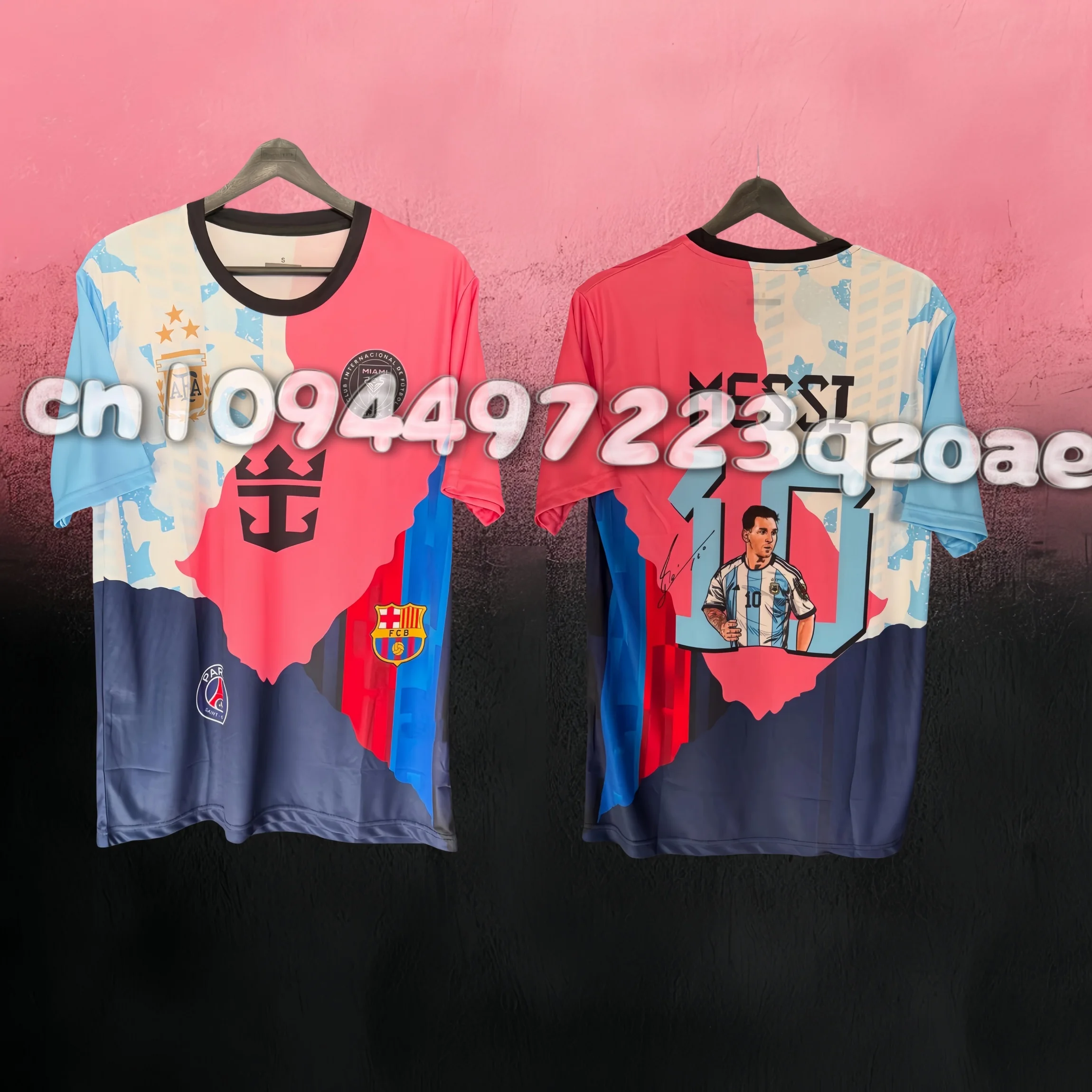 25/26 Latest Popular Football Shirt No.10 Breathable Short Sleeve T-shirt Summer Adult and Children's Parent Child Wear