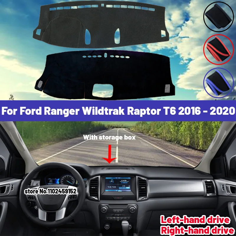 High Quality For Ford Ranger Wildtrak Raptor T6 2011-2020 Car Dashboard Cover Mat Sun Shade Avoid Light Pad Carpets Anti-UV