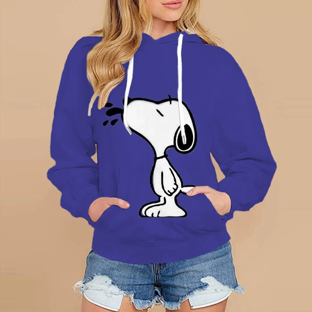 

Snoopy Cartoon Anime Women's Hoodie Spring and Autumn Edition Women's Round Neck Hoodie 2024 New Casual Couple Sportswear Top