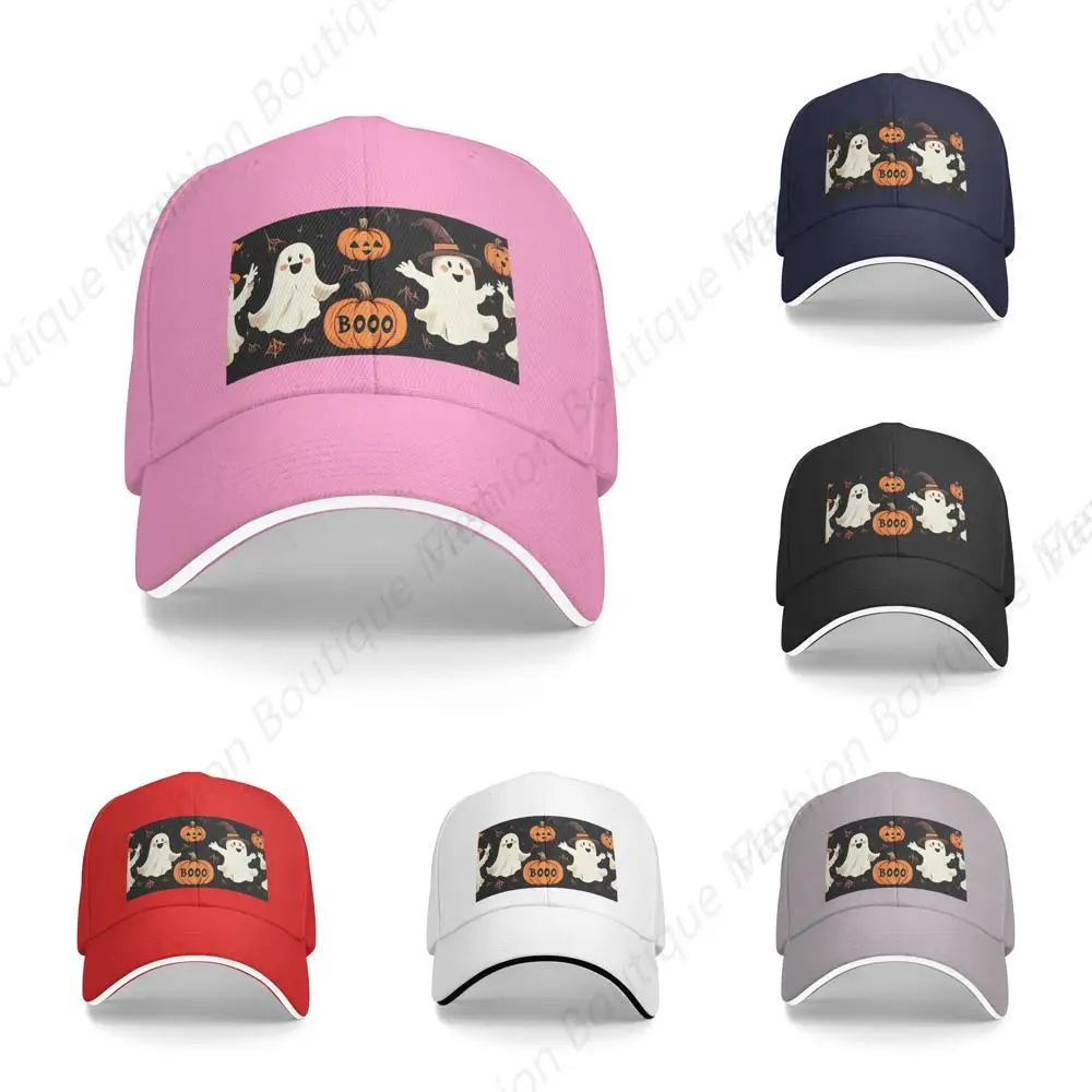 

High Quality Cute Ghost Halloween Hat Sunscreen Cowboy Hat Peaked Caps Sandwich Caps Trucker Hat Men Women Outdoor Sun Visor