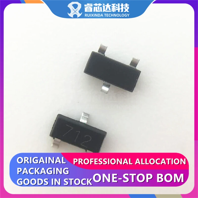 SM712.TCT marking:712 SOT23 SM712 SM712TCT 26V 12V Clamp 17A (8/20µs) Ipp Tvs Diode Surface Mount SOT-23-3 New Original In Stock